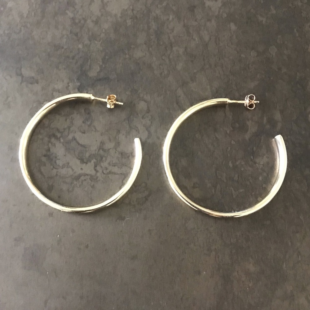 14k Gold Earrings Hoops Vermeil